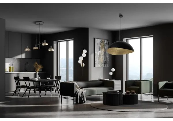 Lustră pe cablu ARTIS 4xE14/40W/230V negru/auriu