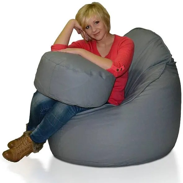 Fotoliu puf cu taburete Cocco XXXL (gri). 1054559