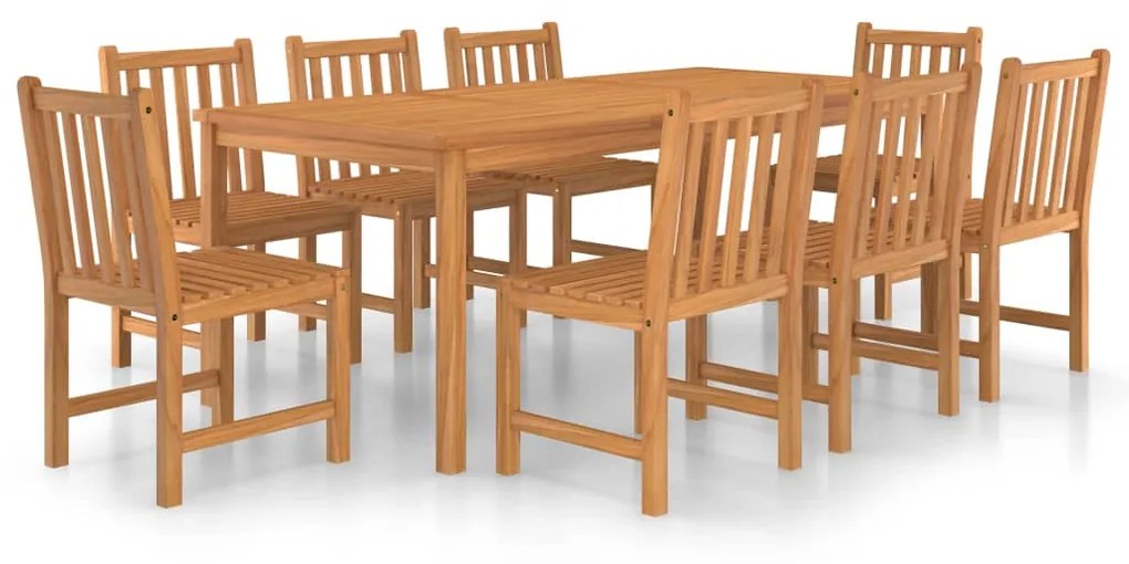 Set mobilier de gradina, 9 piese, lemn masiv de tec Fara cotiera, 9