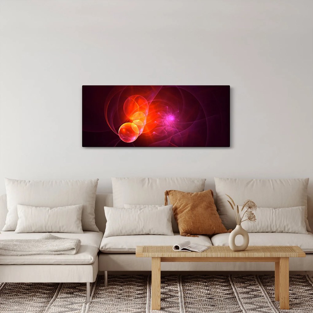 Tabloul modern cu abstracțiune roz (120x50 cm)