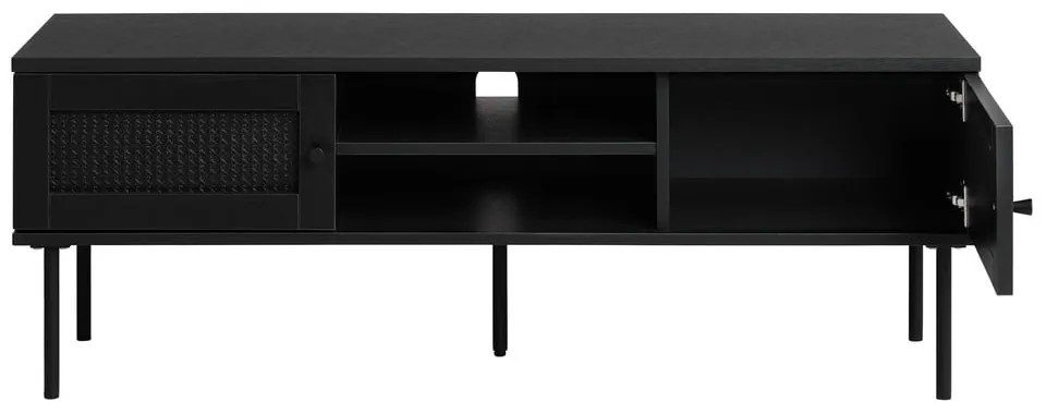 Masă TV neagră cu aspect de lemn de stejar 120x43 cm Pensacola – Unique Furniture