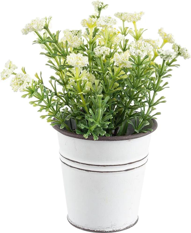 Flori artificiale alb in ghiveci Ø7x15h