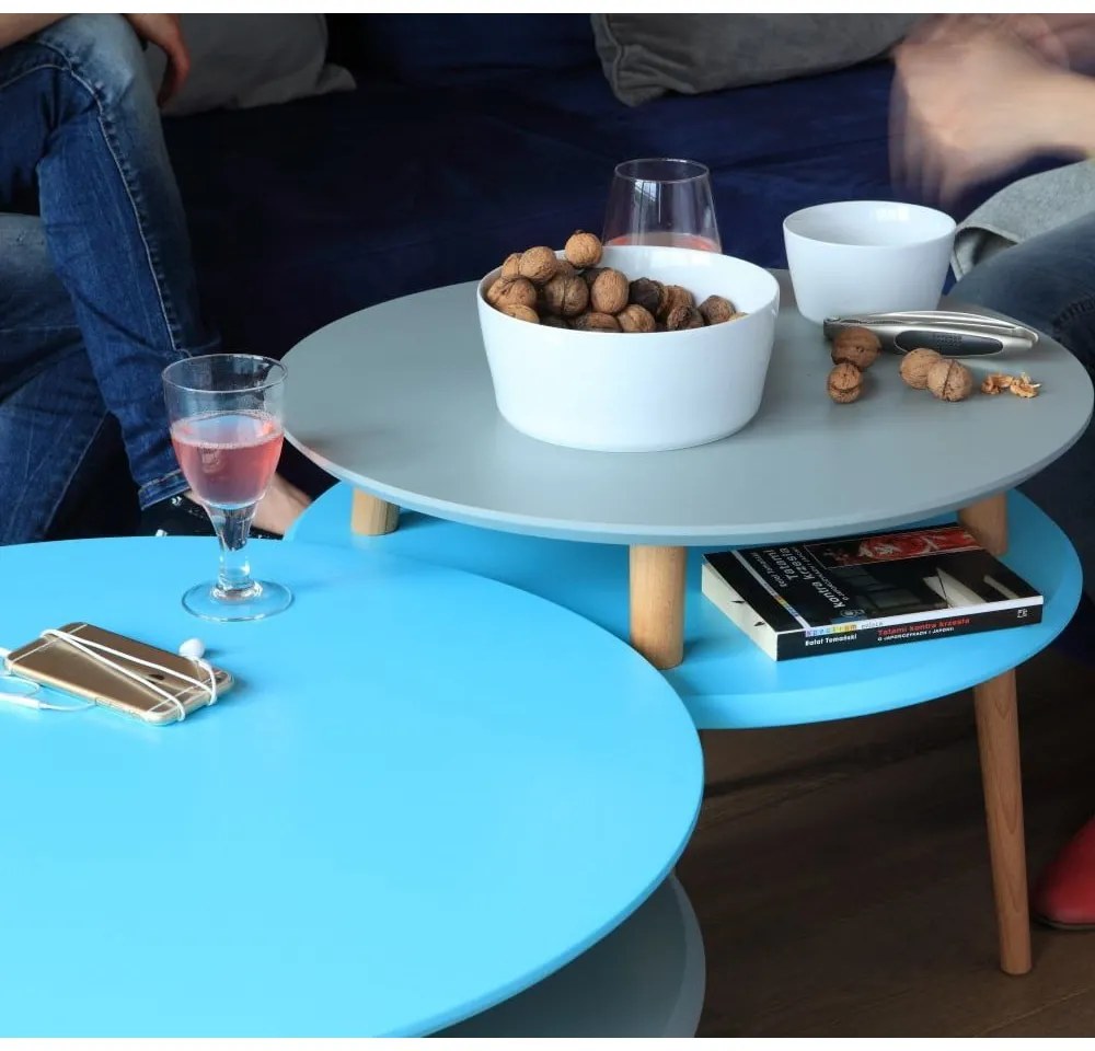 Măsuță de cafea Ragaba UFO Ø 70 cm, gri grafit