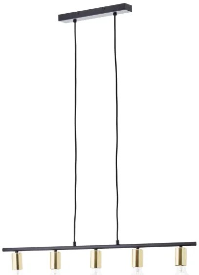 Brilliant - Lustră pe cablu KERRY 5xE27/40W/230V negru/alamă