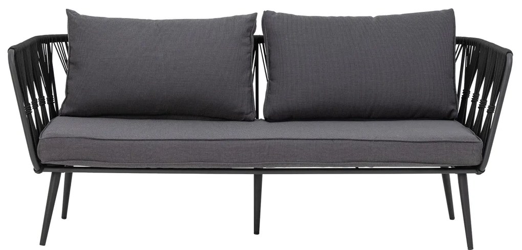Canapea de exterior, neagra, din metal Pavone