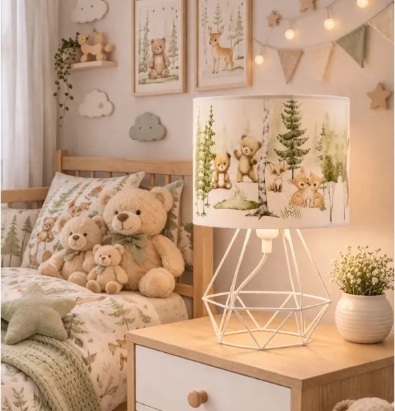 Lampă de masă pentru copii KIDS ROOM 1xE27/60W/230V, Ø 18 cm, cu animale