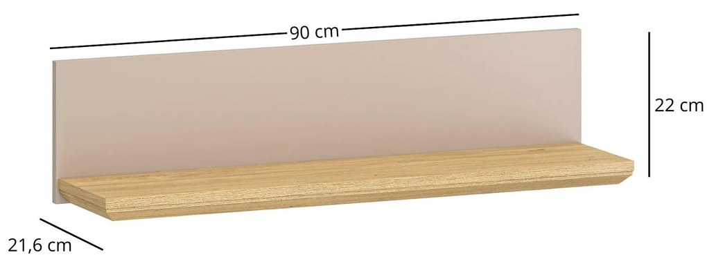 Raft de perete Indices 2 (taupe + stejar pietros). 1116876