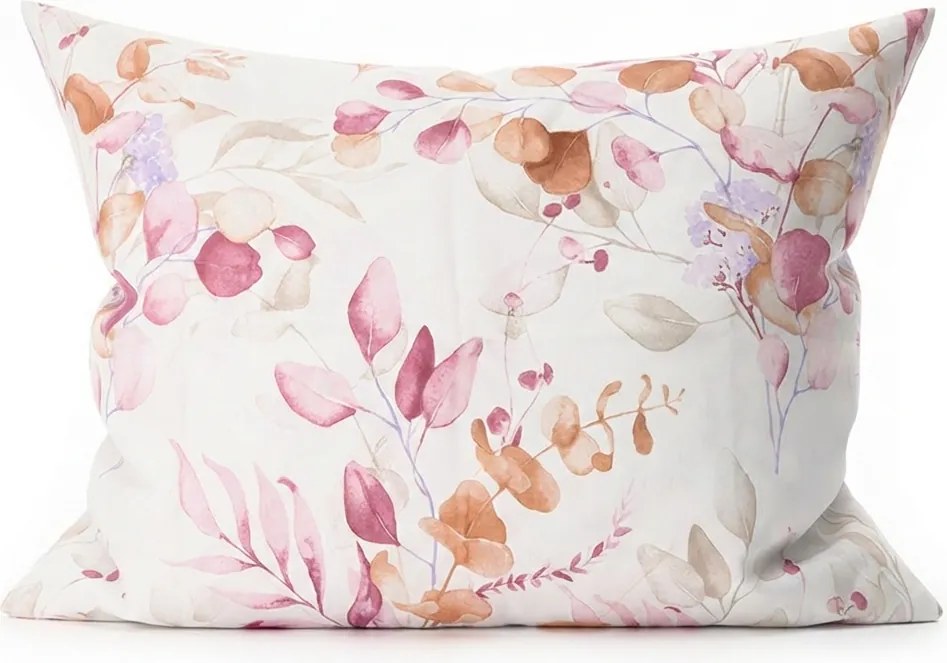 Set de 2 huse decorative pentru perna din microfibra FLORANY 50x70 cm, alba