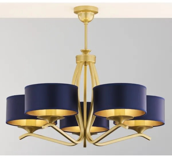 Jupiter 2114 - Candelabru pe tijă KASZMIR 5xE27/15W/230V albastru/auriu