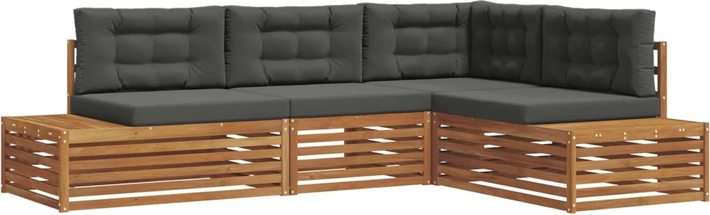 vidaXL Set de canapele de exterior 4 Bucată Natural și Antracit