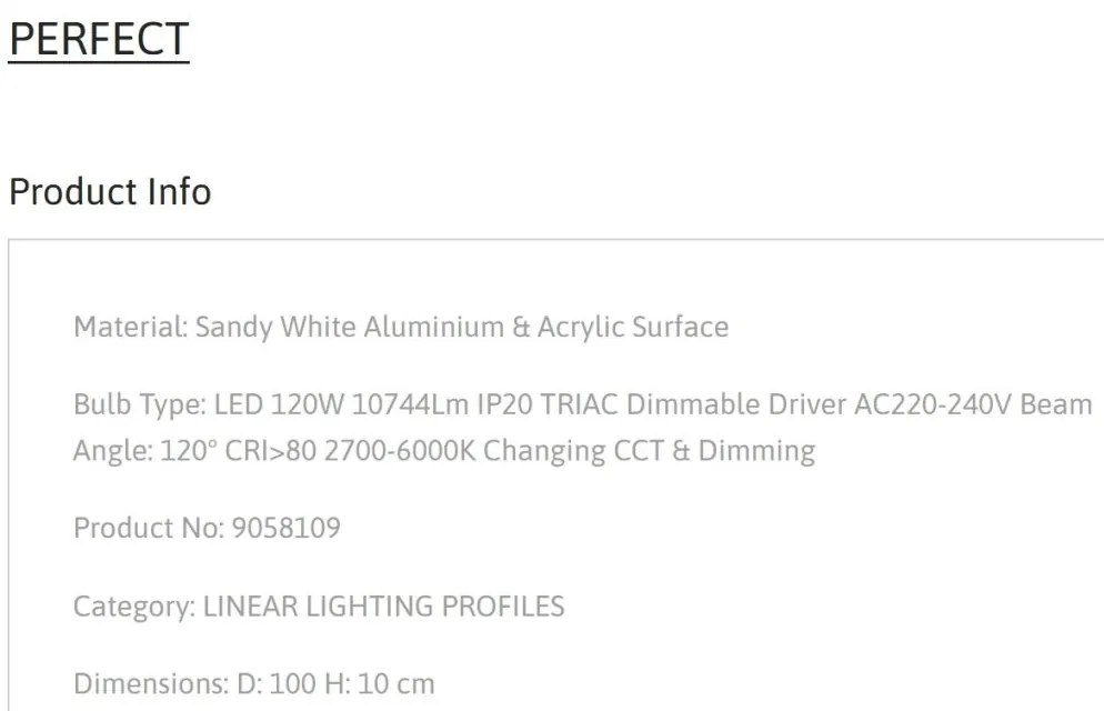Plafoniera LED moderna design slim PERFECT 100cm alba CCT Dimmable
