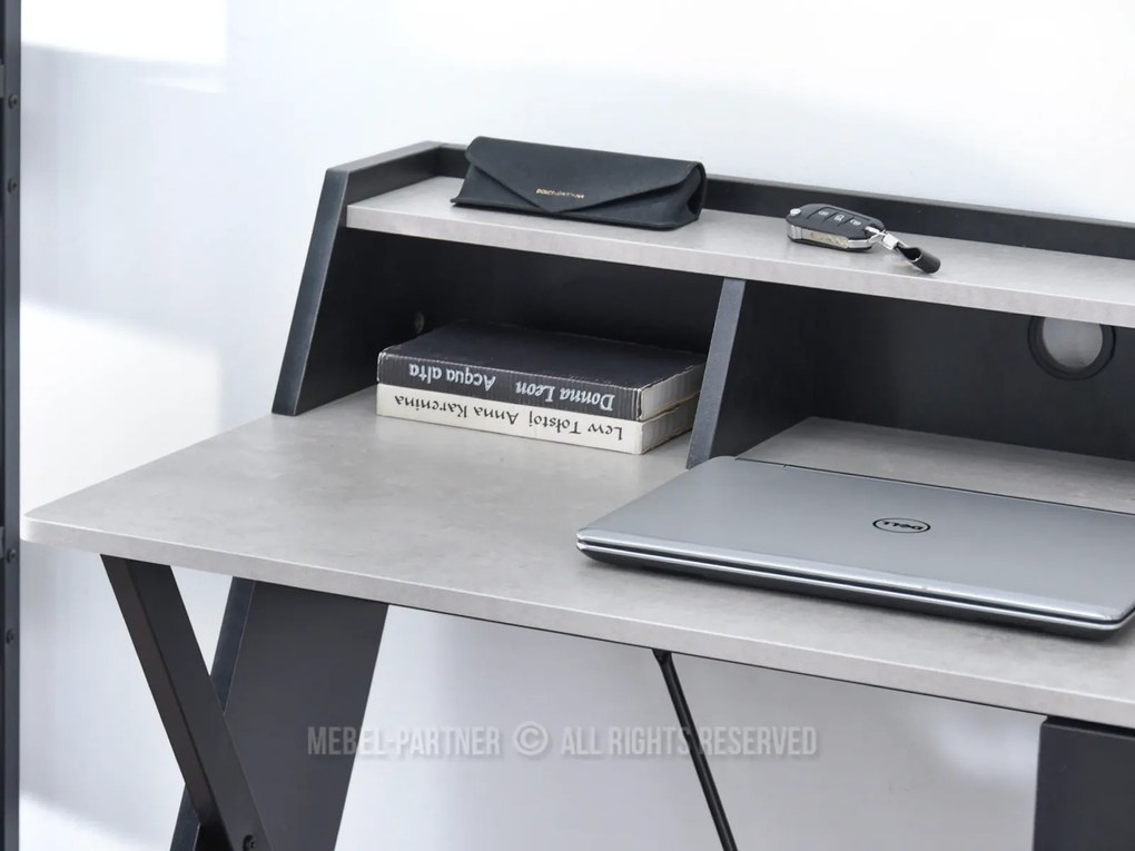 Masă PC Aspart (beton + negru). Promo -19%. 1109724