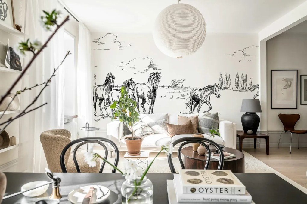 Fototapet, Horses Herd Grand, Black, Rebel Walls