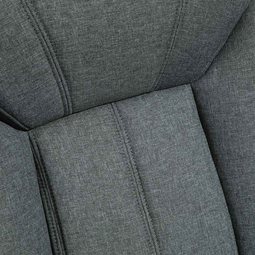 Vinsetto Scaun de birou cu funcție de balans, scaun ergonomic cu brațe capitonate, suport pentru cap ajustabil, scaun de birou rotativ cu spătar din nailon Gri 65 x 78 x 110-118 cm | Aosom Romania