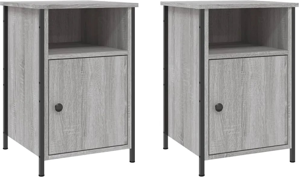vidaXL Noptiere, 2 buc., gri sonoma, 40x42x60 cm, lemn prelucrat