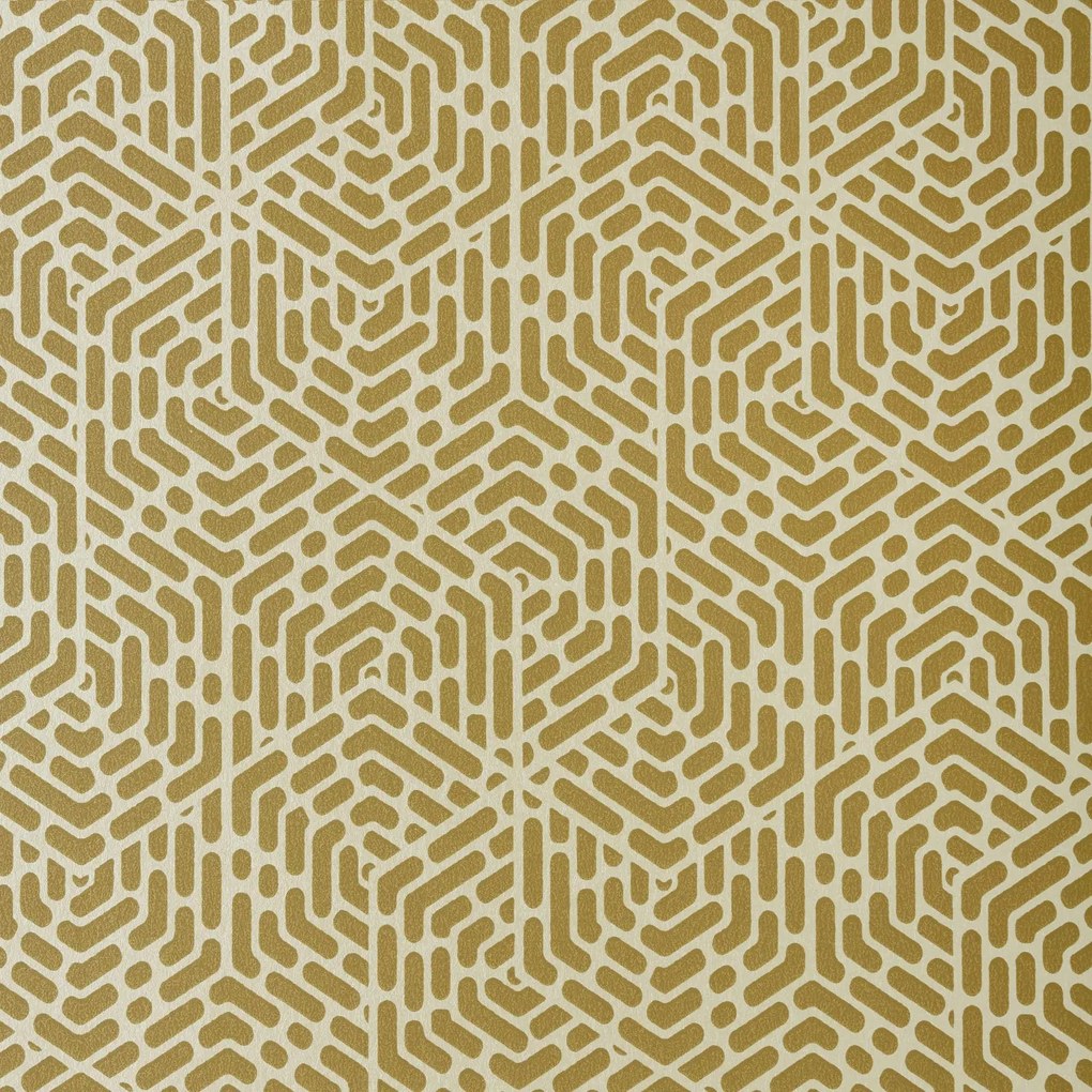 Tapet Willow, Honey Yellow Luxury Geometric, 1838 Wallcoverings, 5.3mp / rola