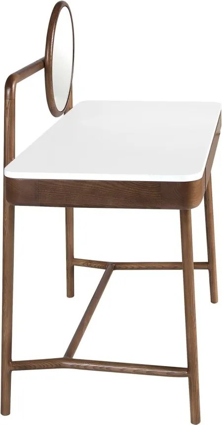 Masa machiaj design LUX White-Walnut