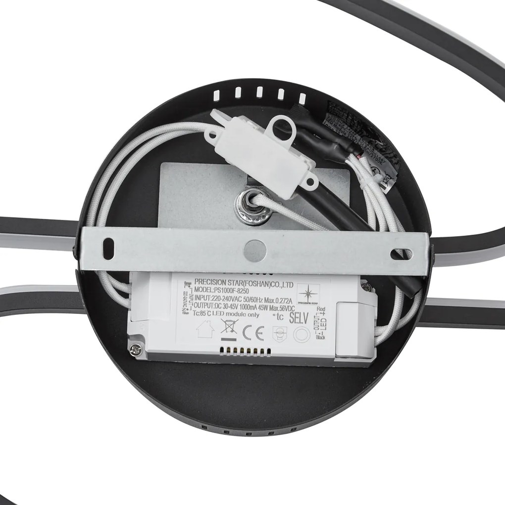 Plafonieră de design neagră 100cm incl. LED cu 3 trepte de intensitate, 2 lumini - Pepe