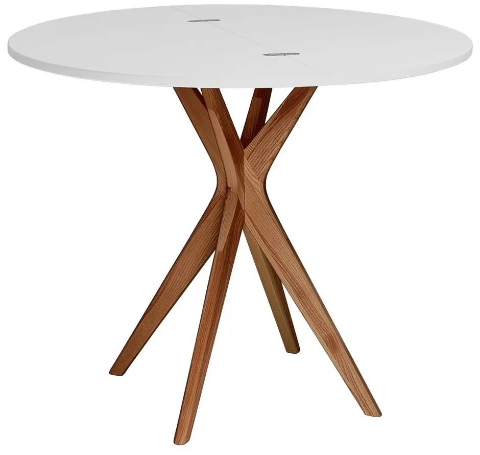 Masă de dining rotundă extensibilă 45x90 cm Jubi – Ragaba