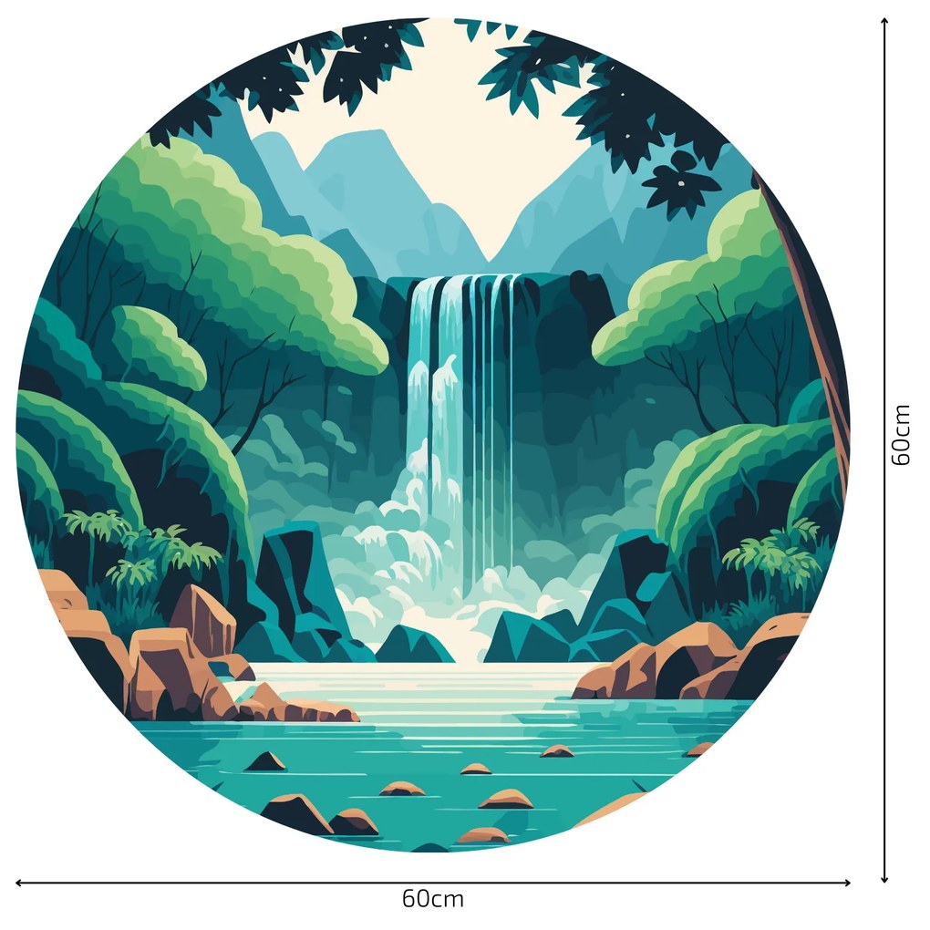 PIPPER. Autocolant circular de perete „Cascadă” mărimea: 60cm