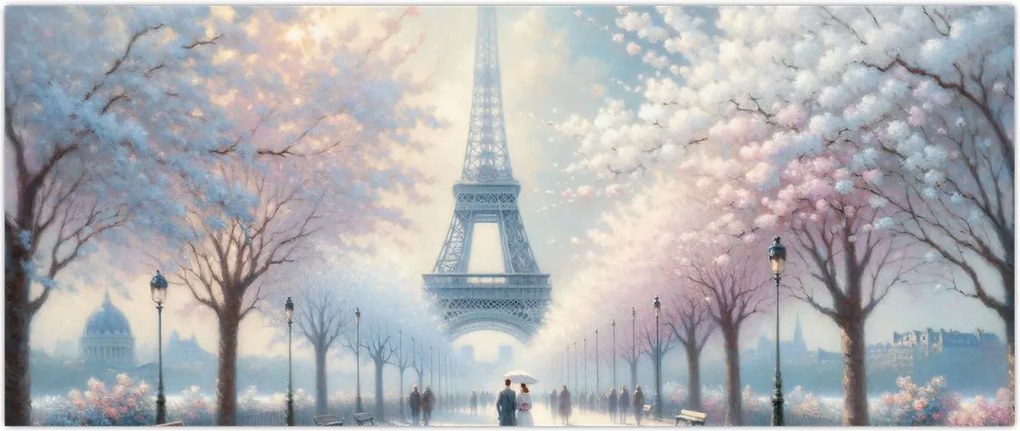 Tablou - Pictură din Paris (120x50 cm)