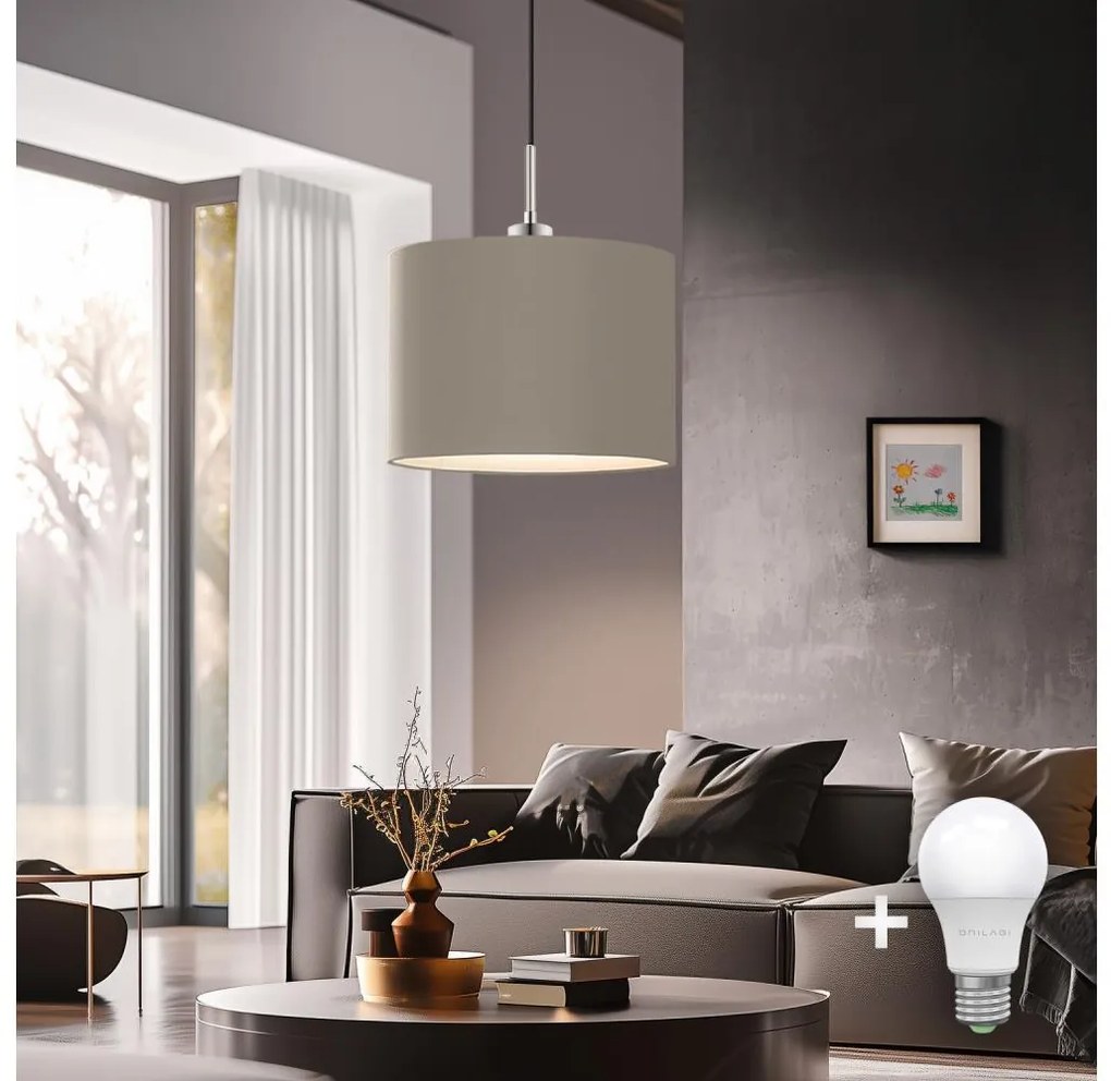 Lustră LED pe cablu Eglo TUNJA 1xE27/60W/230V taupe