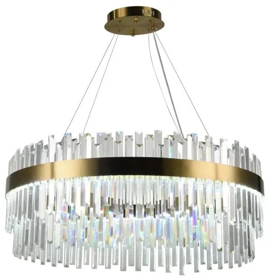 Lustră LED dimabilă pe cablu LED/110W/230V 3000-6500K auriu + telecomandă