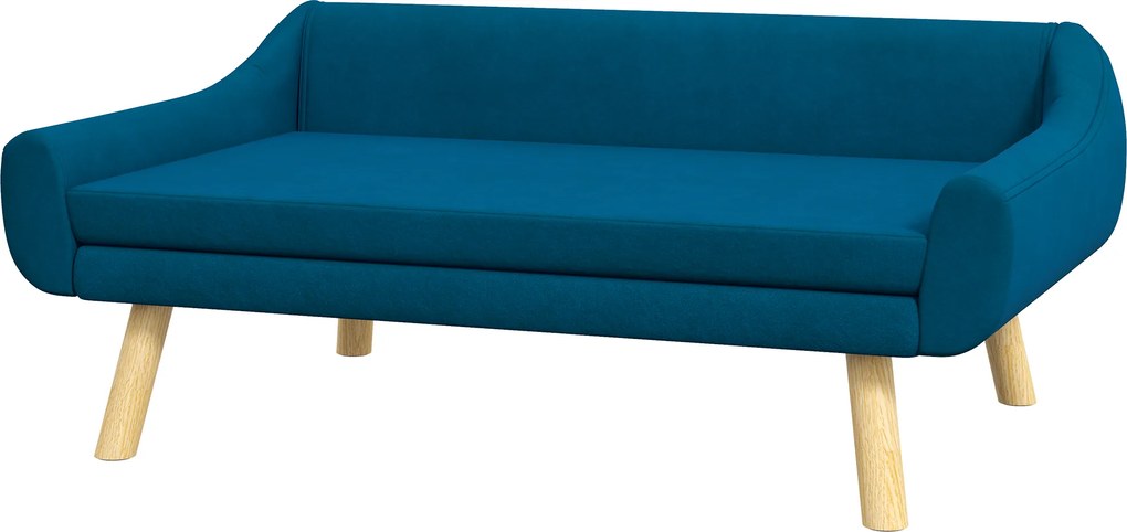 PawHut Canapea pentru câini design scandinav pernă moale detașabilă material aspect catifea picioare din lemn masiv | Aosom Romania