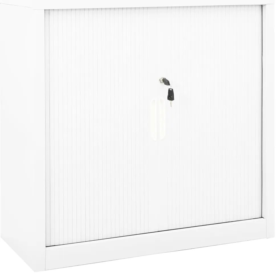 vidaXL Dulap cu ușă glisantă, alb, 90x40x90 cm, oțel