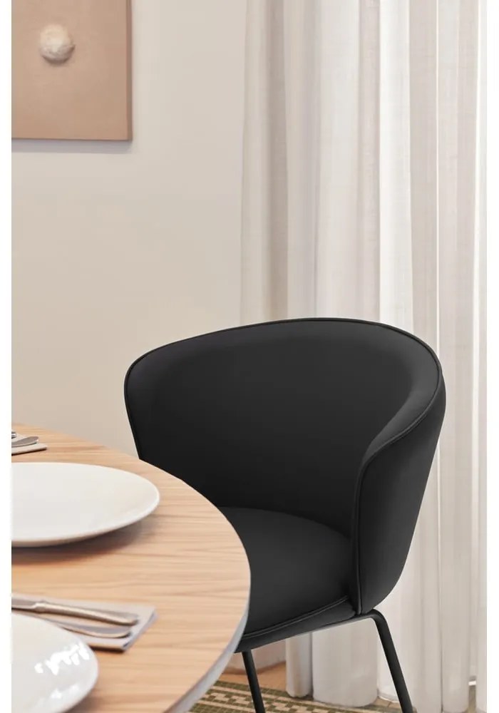 Set de scaune de sufragerie negru 2 buc. tapițat Add – Teulat