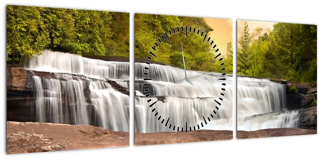 Tablou - Cascadă (cu ceas) (90x30 cm)