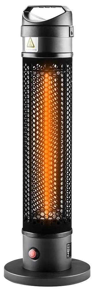 Radiator electric 1000 W, vertical, IP44, element de încălzire cu lampă cu carbon 90-035