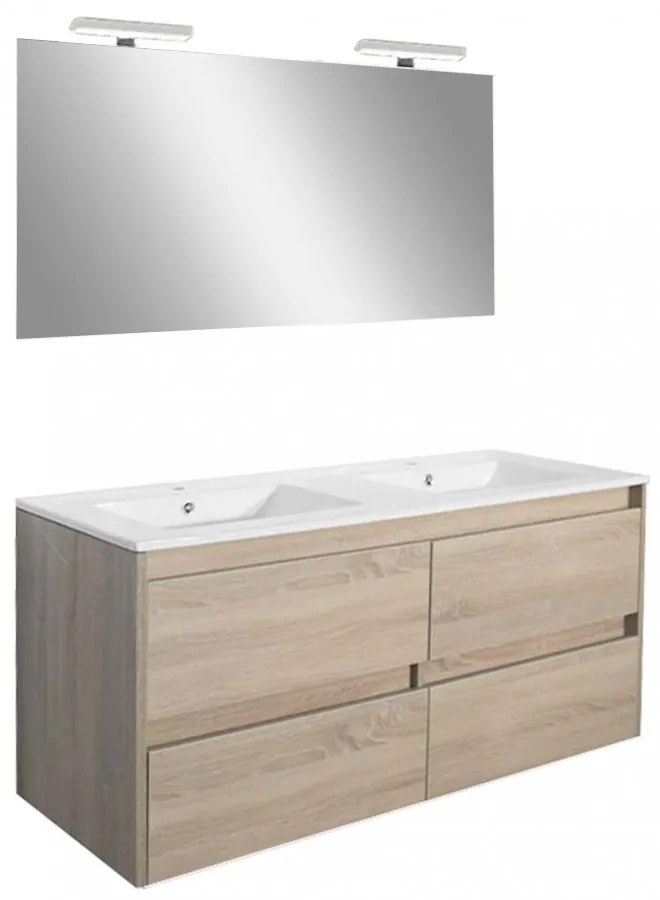 Mobilier complet de baie Porto Prime 120 în culoarea stejarului Sonoma