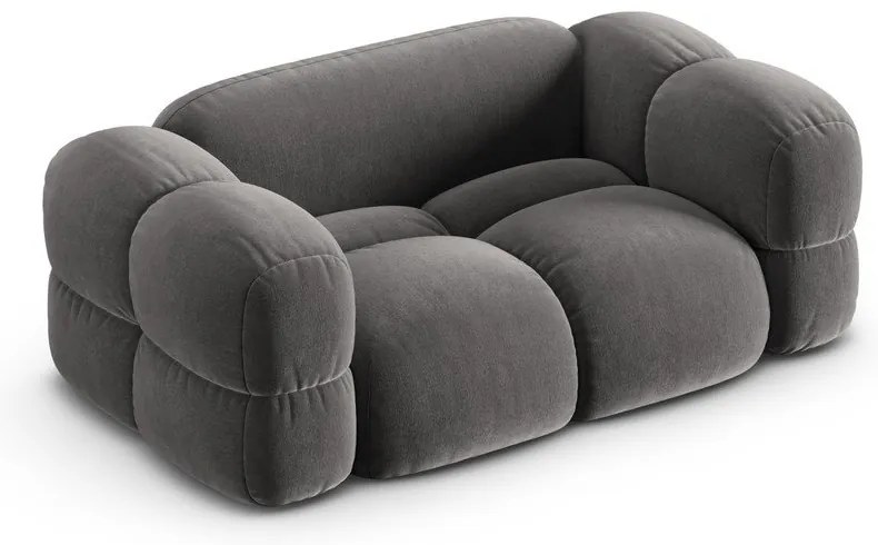 Canapea gri cu tapițerie din catifea 180 cm Loretto – Cosmopolitan Design