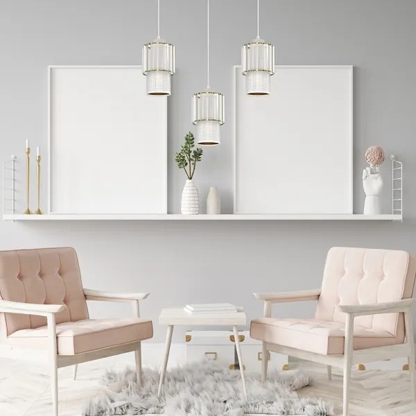 Lustră pe cablu BLANCO 3xE27/60W/230V albă