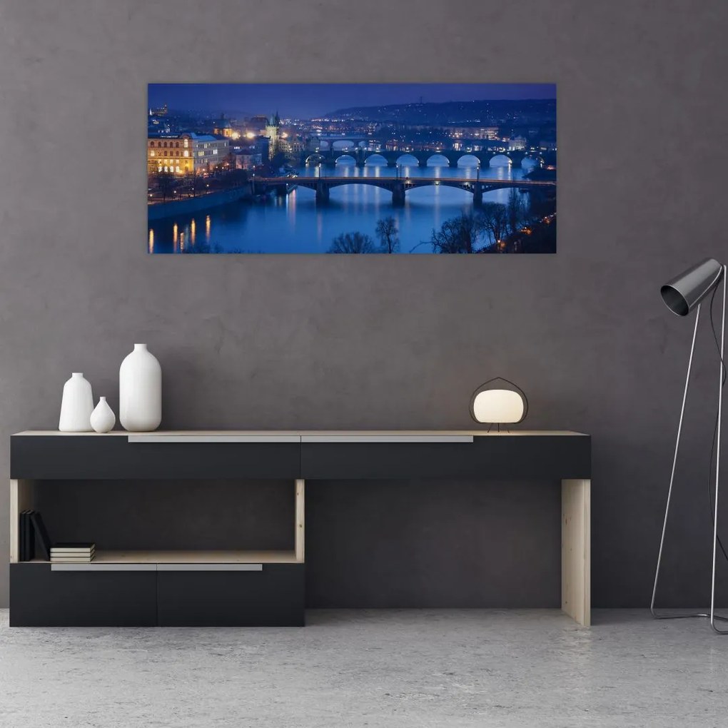 Tablou cu podurile din Praga (120x50 cm)