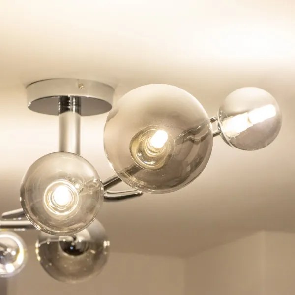 Brilagi - Lustru LED aplicat MISTEL 6xG9/3W/230V negru crom/fumuriu