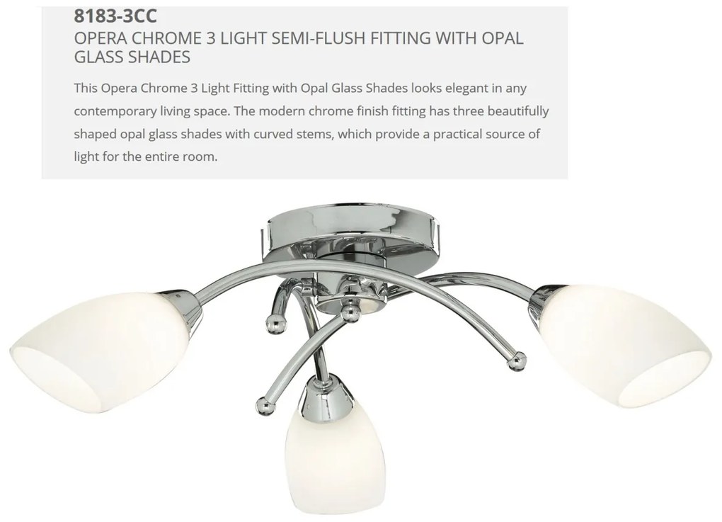 Lustra clasica aplicata Opera 3L crom 8183-3CC SRT