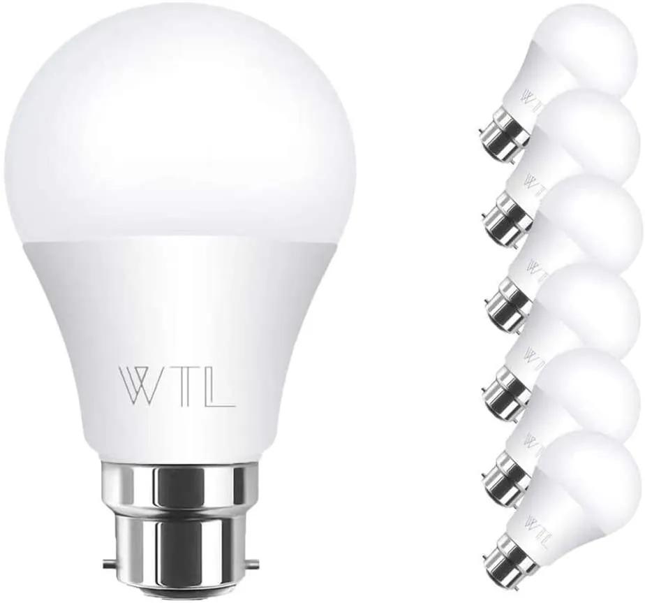 Set de 6 becuri WTL, LED, sticla, alb, 9w