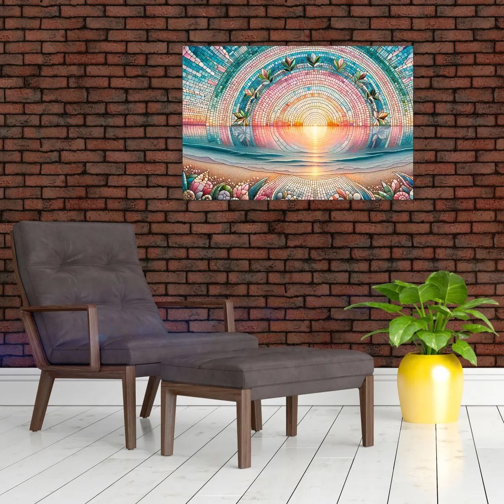 Tablou – Mozaic al soarelui la apus (90x60 cm)