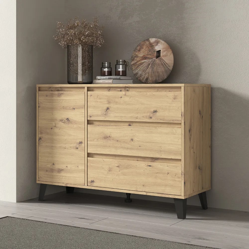 Comoda BOGAN 1D3S, stejar artisan