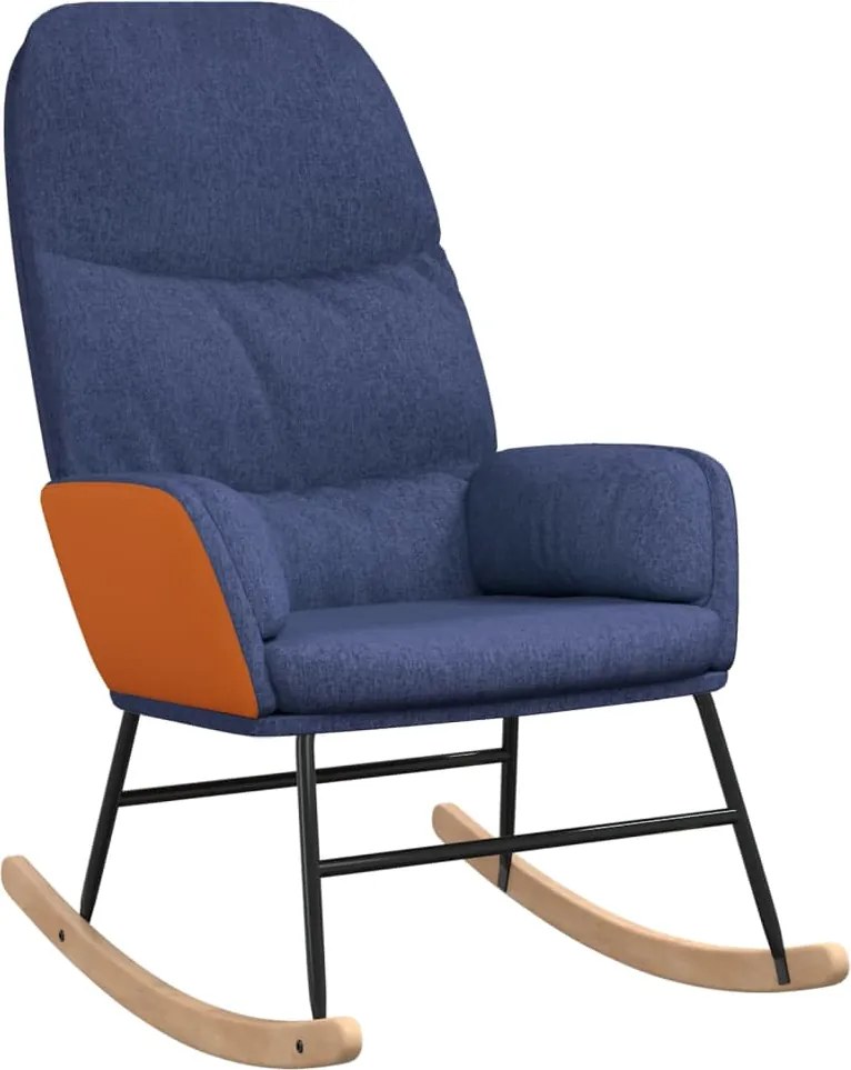 vidaXL Scaun balansoar, albastru, material textil
