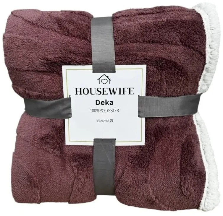 Patura luxoasa din microplus imitatie de miel NESTIVE roz Dimensiuni: 150 x 200 cm