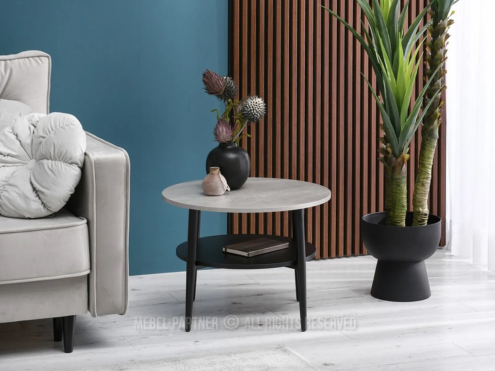 Măsuță de cafea Randolf S (beton + negru). Promo -16%. 1111687
