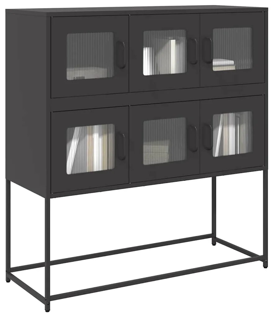 vidaXL Dulap, negru, 100,5x39x107 cm, oțel laminat la rece