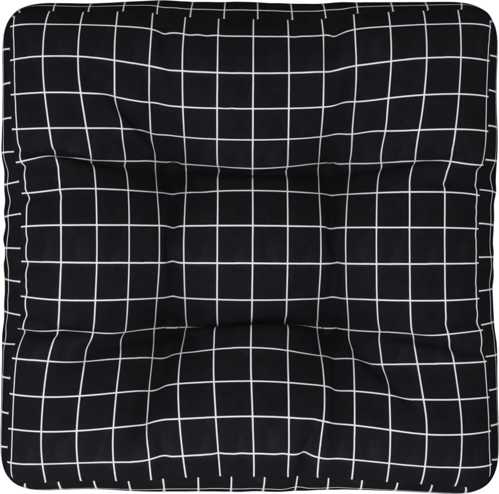 vidaXL Pernă de paleți, negru, carouri, 50x50x12 cm, textil