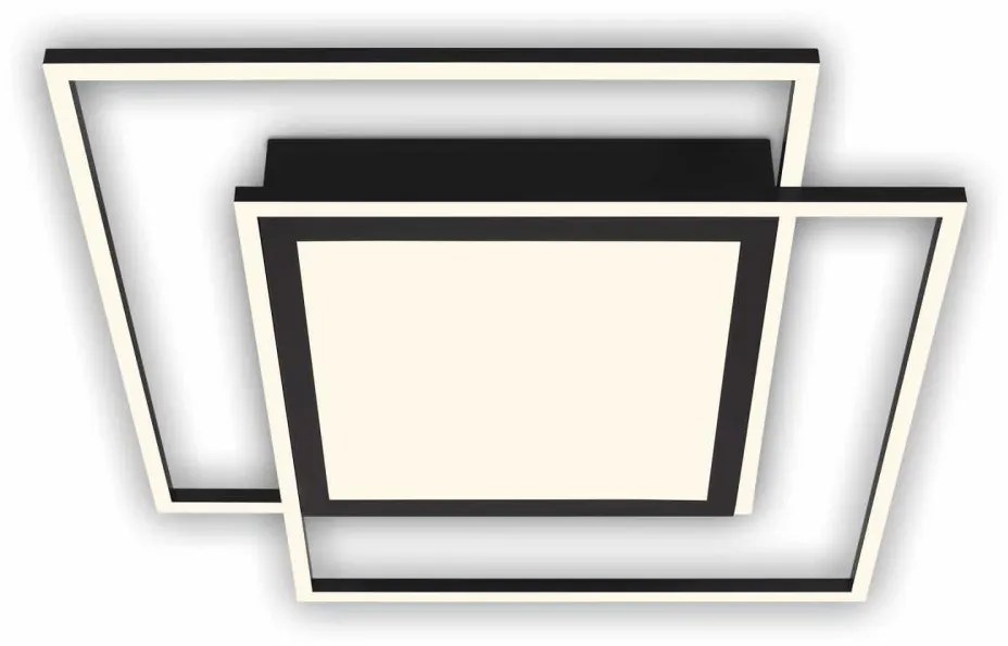 Plafonieră LED Brilo, 2xLED/16W/230V + LED/19W, 51,5x51,5 cm, negru