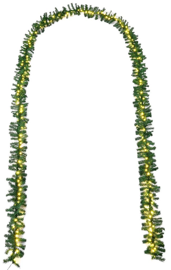 Ghirlanda artificială de crăciun 10 m verde cu 200 diode LED