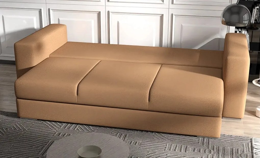 Canapea extensibilă dumonde cu ladă de depozitare si sezut confortabil din spuma high-density, Gloria Enjoy Mango 240x100 cm