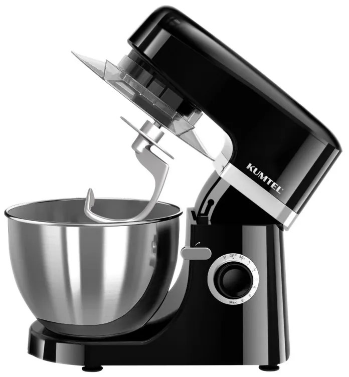 Mixer planetar Kumtel HSM-01, 1000 W, 4.3 l, 8 viteze, Soft start, Protectie la supraincalzire, Negru